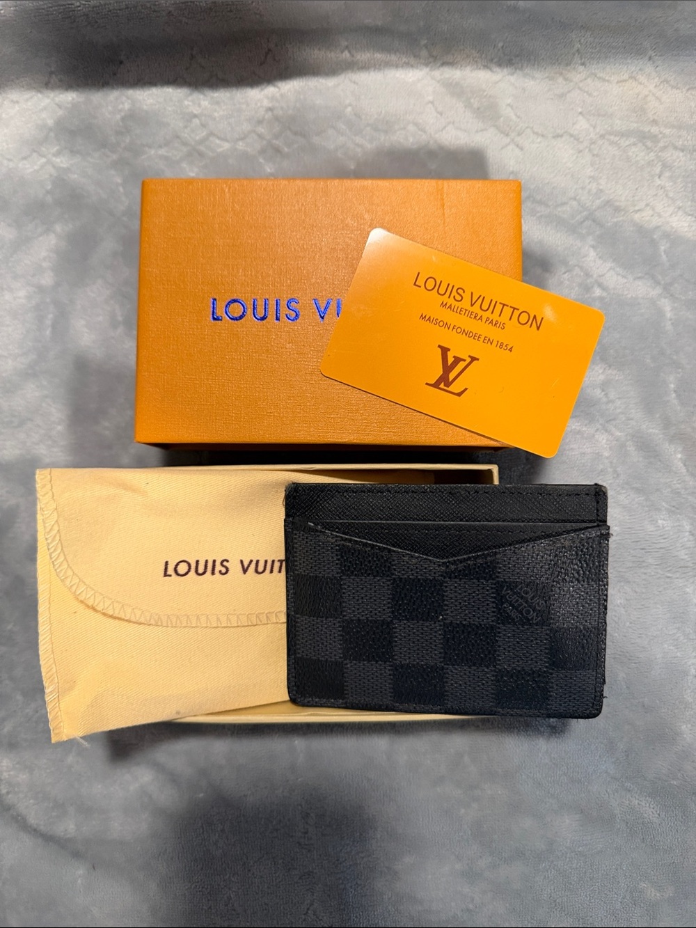 Louis Vuitton Damier Graphite Slim Card Case - Black